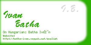 ivan batha business card